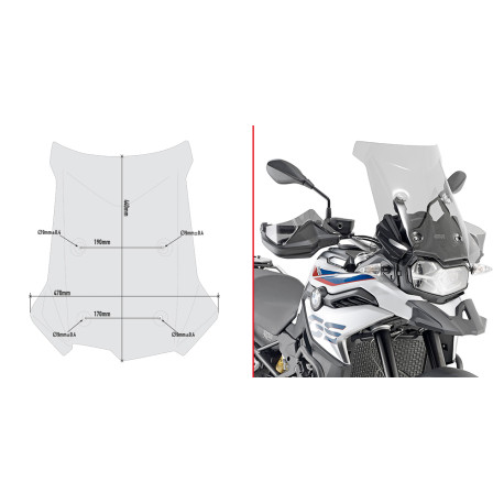 Givi Vidro Alto F750/850/800GS - Fumado