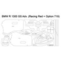 Wunderlich Complete paint protection set PremiumShield R1300GS Adventure Racing Red + Option 719 